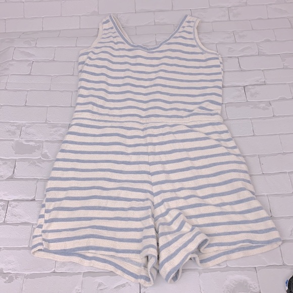 Old Navy Cotton tank striped Romper shorts set Blue and Creme Size Small - Picture 4 of 11